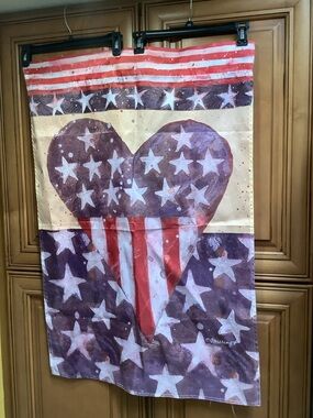 PATRIOTIC HEART. FLAG WITH STARS AND STRIPES